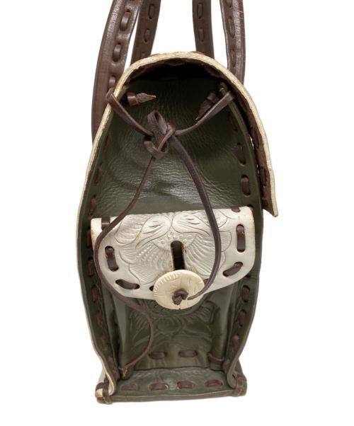 GRACE CONTINENTAL（（グレースコンチネンタル）GRACE CONTINENTAL (（グレースコンチネンタル) ハンドバッグ グリーン×ホワイトの古着・服飾アイテム