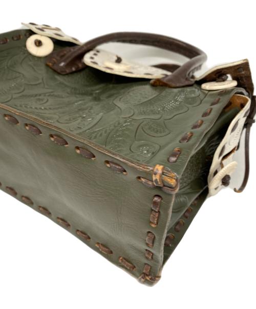 GRACE CONTINENTAL（（グレースコンチネンタル）GRACE CONTINENTAL (（グレースコンチネンタル) ハンドバッグ グリーン×ホワイトの古着・服飾アイテム