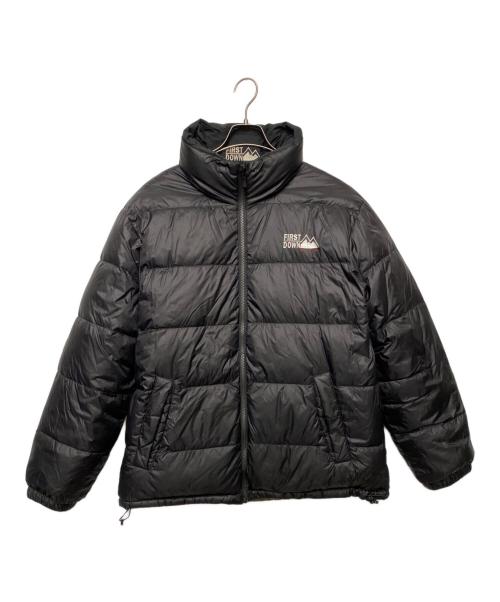 FIRST DOWN（ファーストダウン）FIRST DOWN (ファーストダウン) リバーシブルダウンジャケット ブラック×グリーン サイズ:Lの古着・服飾アイテム