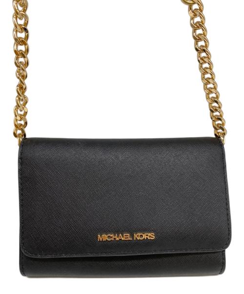 MICHAEL KORS（マイケル・コース）MICHAEL KORS (マイケル・コース) ショルダーウォレット ブラックの古着・服飾アイテム
