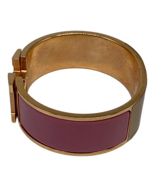 HERMES（エルメス）HERMES (エルメス) クリッククラック H ゴールド×ピンクの古着・服飾アイテム