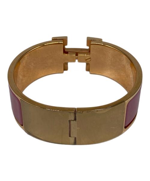 HERMES（エルメス）HERMES (エルメス) クリッククラック H ゴールド×ピンクの古着・服飾アイテム