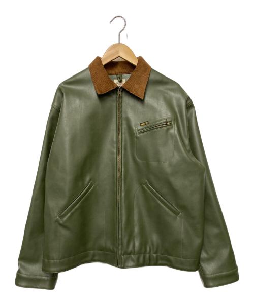 BACKERS（バッカーズ）BACKERS (バッカーズ) レザーブルゾン グリーン サイズ:Lの古着・服飾アイテム