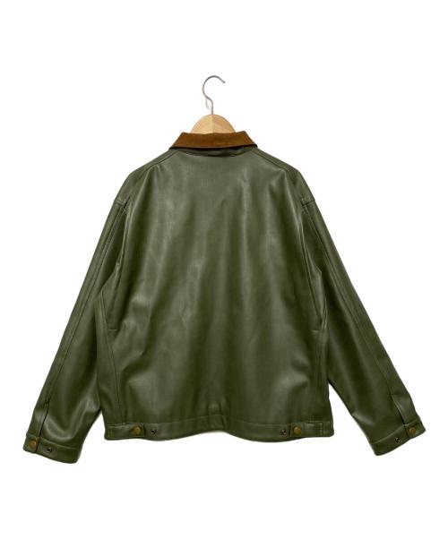 BACKERS（バッカーズ）BACKERS (バッカーズ) レザーブルゾン グリーン サイズ:Lの古着・服飾アイテム