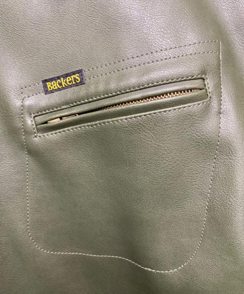 BACKERS（バッカーズ）BACKERS (バッカーズ) レザーブルゾン グリーン サイズ:Lの古着・服飾アイテム