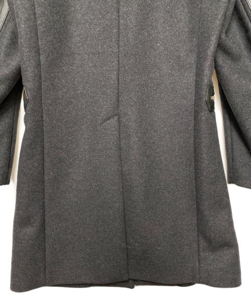 DIESEL（ディーゼル）DIESEL (ディーゼル) レザーコンビチェスターコート グレー サイズ:Mの古着・服飾アイテム