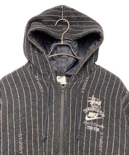 NIKE（ナイキ）NIKE (ナイキ) stussy (ステューシー) Striped Wool Jacket ブラック サイズ:XLの古着・服飾アイテム