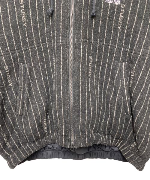 NIKE（ナイキ）NIKE (ナイキ) stussy (ステューシー) Striped Wool Jacket ブラック サイズ:XLの古着・服飾アイテム