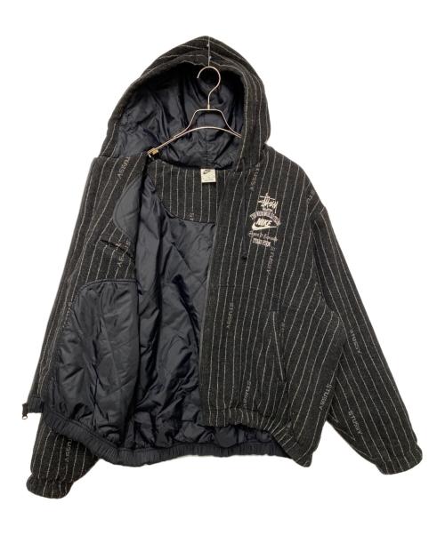 NIKE（ナイキ）NIKE (ナイキ) stussy (ステューシー) Striped Wool Jacket ブラック サイズ:XLの古着・服飾アイテム