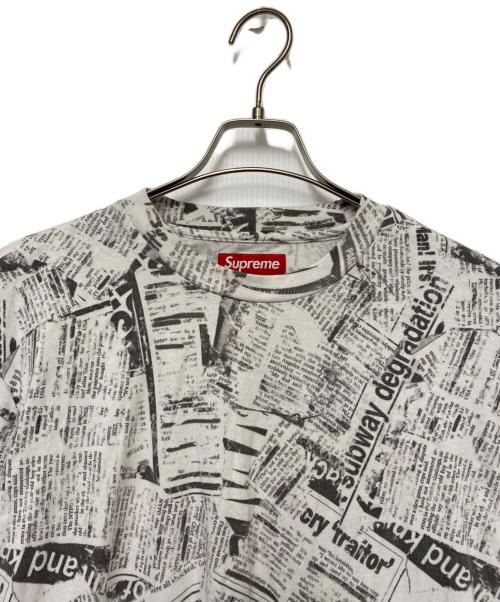 SUPREME（シュプリーム）Supreme (シュプリーム) NEWSPAPER TEE グレー サイズ:Mの古着・服飾アイテム