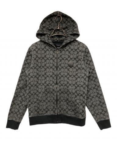 m*o様 COACH ジップ　フーディー　パーカー　未使用品 中古・古着通販】COACH (コーチ) ジップパーカー グレー×ブラック