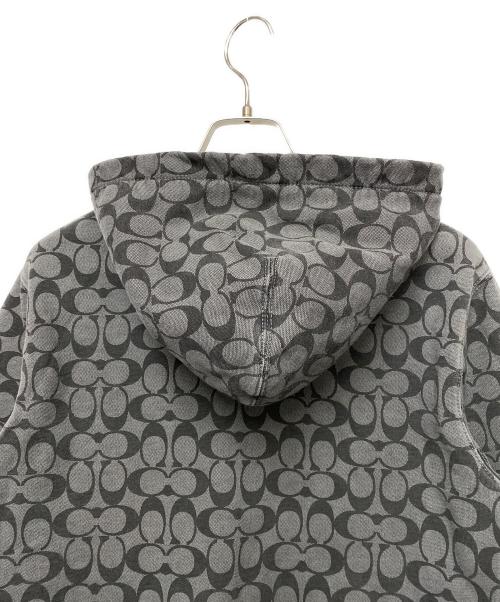 COACH（コーチ）COACH (コーチ) ジップパーカー グレー×ブラック サイズ:XSの古着・服飾アイテム