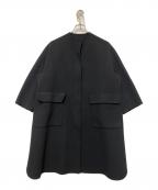 DRAWERドゥロワー）の古着「ドロップスリーブブラックコート」｜ブラック