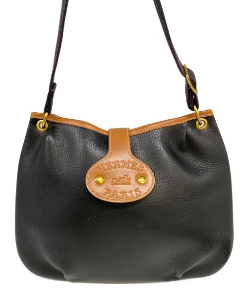 HERMES（エルメス）HERMES (エルメス) ショルダーバッグ ブラック×ブラウンの古着・服飾アイテム
