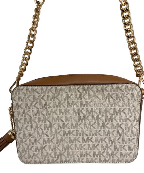MICHAEL KORS（マイケル・コース）MICHAEL KORS (マイケル・コース) ショルダーバッグ ホワイト×ブラウンの古着・服飾アイテム