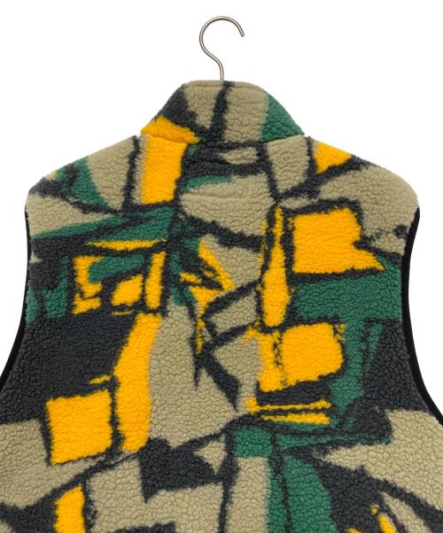 stussy（ステューシー）stussy (ステューシー) Block Sherpa Vest グリーン×ベージュ×イエロー サイズ:XLの古着・服飾アイテム