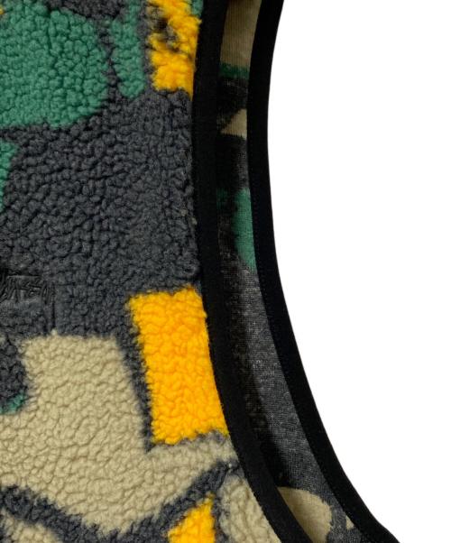 stussy（ステューシー）stussy (ステューシー) Block Sherpa Vest グリーン×ベージュ×イエロー サイズ:XLの古着・服飾アイテム