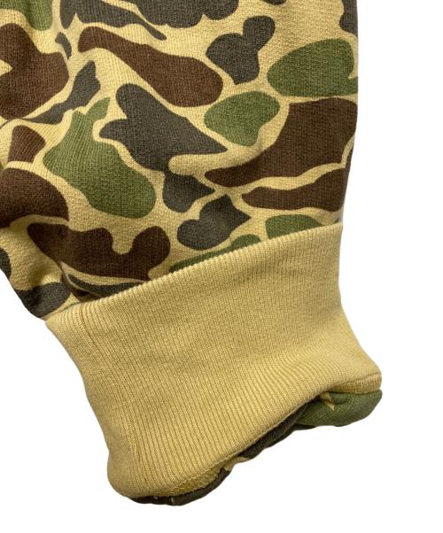 stussy（ステューシー）stussy (ステューシー) CAMO DOUBLE FACE ZIP HOODIE グリーン×ベージュ サイズ:XLの古着・服飾アイテム