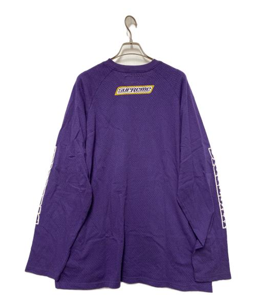 SUPREME（シュプリーム）SUPREME (シュプリーム) Hysteric Glamour (ヒステリックグラマー) Mesh L/S Top パープル×イエロー サイズ:XLの古着・服飾アイテム