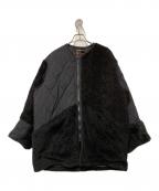 TOWN CRAFTタウンクラフト）の古着「パッチワークキルティングミリタリージャケット」｜ブラック