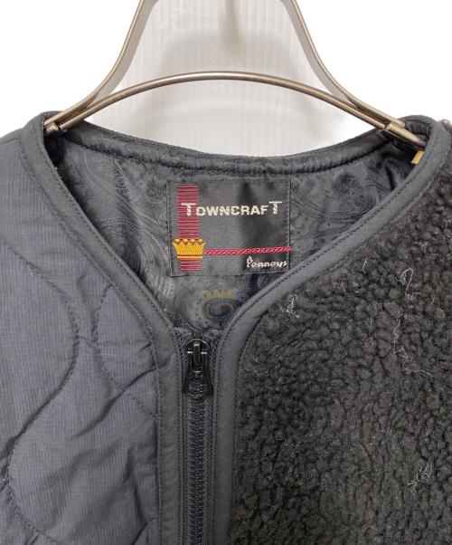 TOWN CRAFT（タウンクラフト）TOWN CRAFT (タウンクラフト) パッチワークキルティングミリタリージャケット ブラック サイズ:フリーの古着・服飾アイテム
