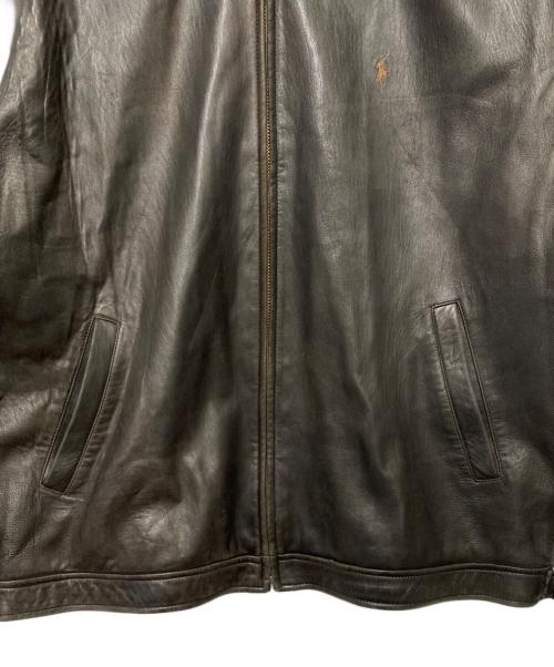 POLO RALPH LAUREN（ポロ・ラルフローレン）POLO RALPH LAUREN (ポロ・ラルフローレン) レザージャケット ブラウン サイズ:XLの古着・服飾アイテム