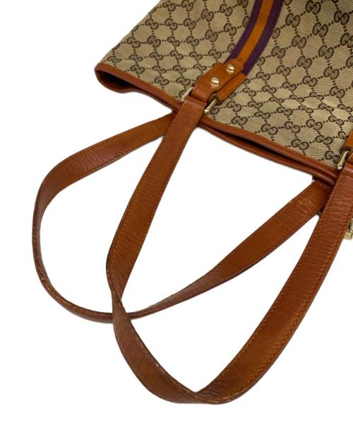 GUCCI（グッチ）GUCCI (グッチ) トートバッグ ベージュ×ブラウンの古着・服飾アイテム