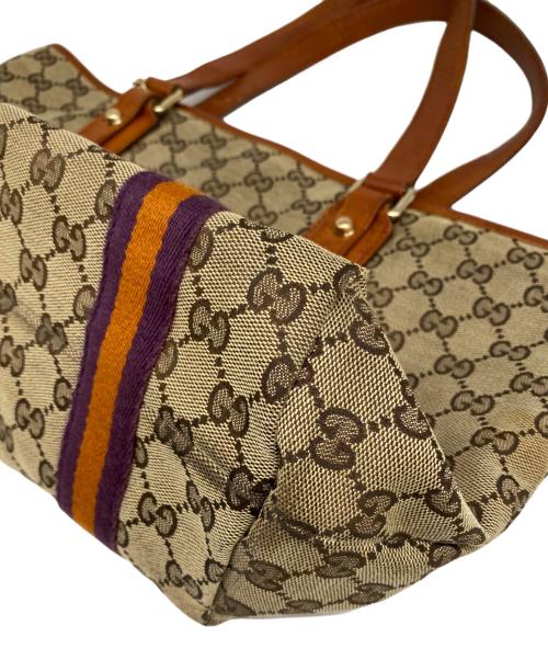 GUCCI（グッチ）GUCCI (グッチ) トートバッグ ベージュ×ブラウンの古着・服飾アイテム