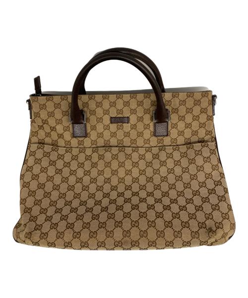 GUCCI（グッチ）GUCCI (グッチ) ハンドバッグ ベージュ×ブラウンの古着・服飾アイテム