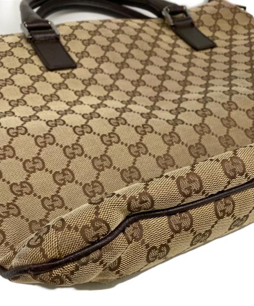 GUCCI（グッチ）GUCCI (グッチ) ハンドバッグ ベージュ×ブラウンの古着・服飾アイテム