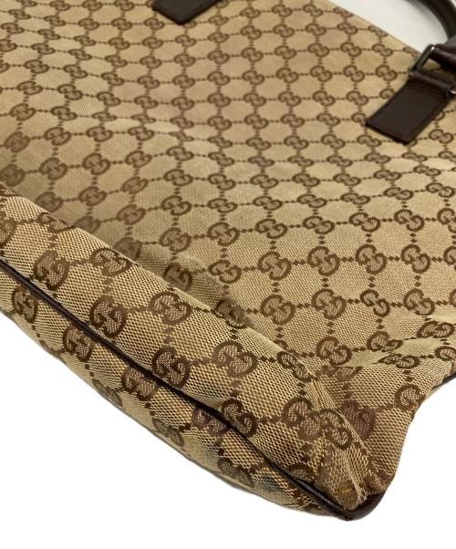 GUCCI（グッチ）GUCCI (グッチ) ハンドバッグ ベージュ×ブラウンの古着・服飾アイテム