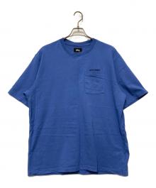stussy（ステューシー）の古着「刺繍ロゴポケットTシャツ」｜ブルー