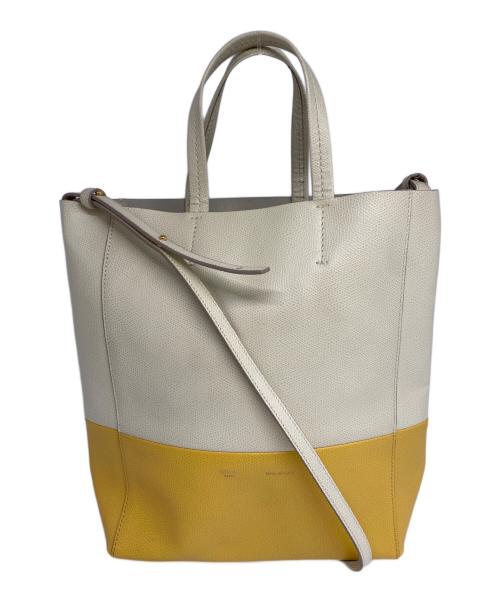 CELINE（セリーヌ）CELINE (セリーヌ) カバスモール2WAYトートバッグ イエロー×ベージュの古着・服飾アイテム