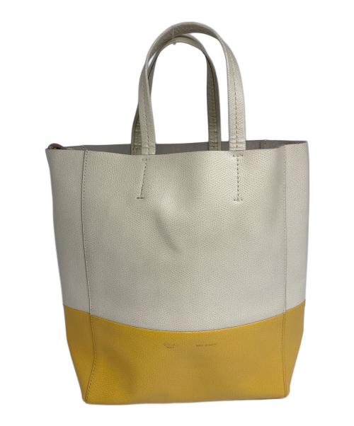 CELINE（セリーヌ）CELINE (セリーヌ) カバスモール2WAYトートバッグ イエロー×ベージュの古着・服飾アイテム