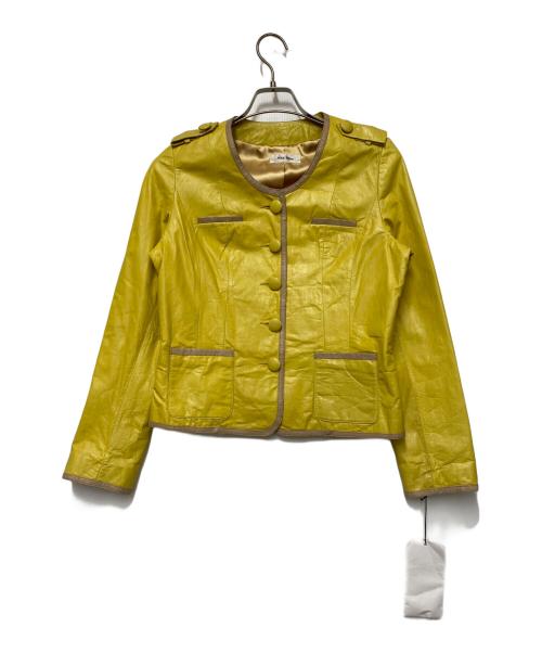 MaxMara（マックスマーラ）MaxMara (マックスマーラ) ノーカラージャケット イエロー サイズ:9号 未使用品の古着・服飾アイテム