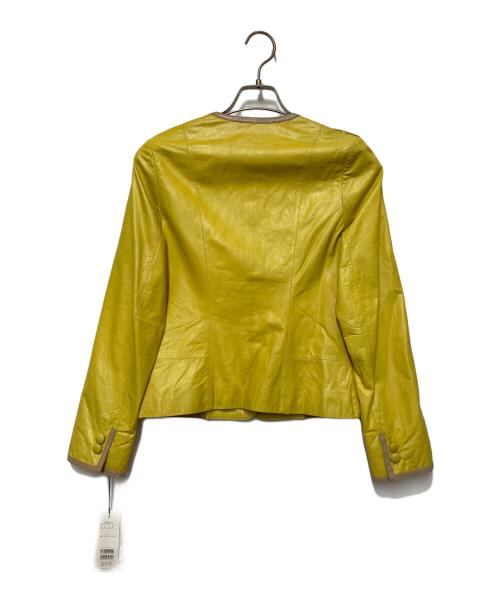 MaxMara（マックスマーラ）MaxMara (マックスマーラ) ノーカラージャケット イエロー サイズ:9号 未使用品の古着・服飾アイテム