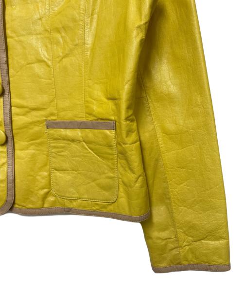 MaxMara（マックスマーラ）MaxMara (マックスマーラ) ノーカラージャケット イエロー サイズ:9号 未使用品の古着・服飾アイテム