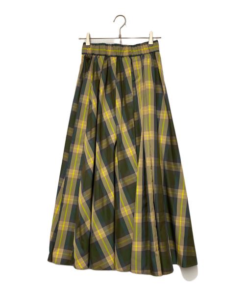 machatt（マチャット）machatt (マチャット) チェックスカート イエロー×グリーン サイズ:Freeの古着・服飾アイテム