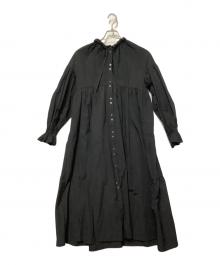 machatt（マチャット）の古着「リボンバックティアードドレスワンピー」｜ブラック