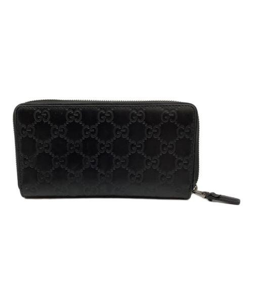 GUCCI（グッチ）GUCCI (グッチ) ラウンドファスナー財布 ブラックの古着・服飾アイテム