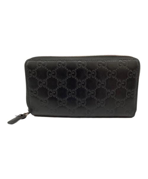 GUCCI（グッチ）GUCCI (グッチ) ラウンドファスナー財布 ブラックの古着・服飾アイテム