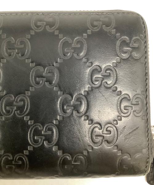 GUCCI（グッチ）GUCCI (グッチ) ラウンドファスナー財布 ブラックの古着・服飾アイテム