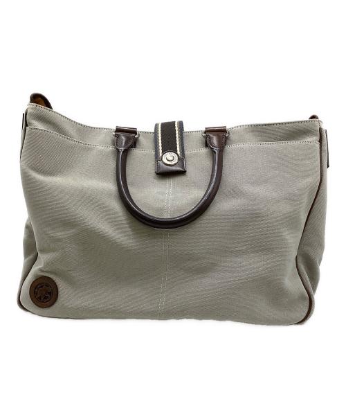 HUNTING WORLD（ハンティングワールド）HUNTING WORLD (ハンティングワールド) 2WAYビジネストートバッグ グレー×ブラウンの古着・服飾アイテム