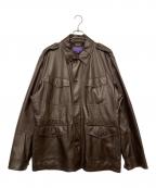 RALPH LAUREN Purple Labelラルフ ローレン パープル レーベル）の古着「レザーコート」｜ブラウン