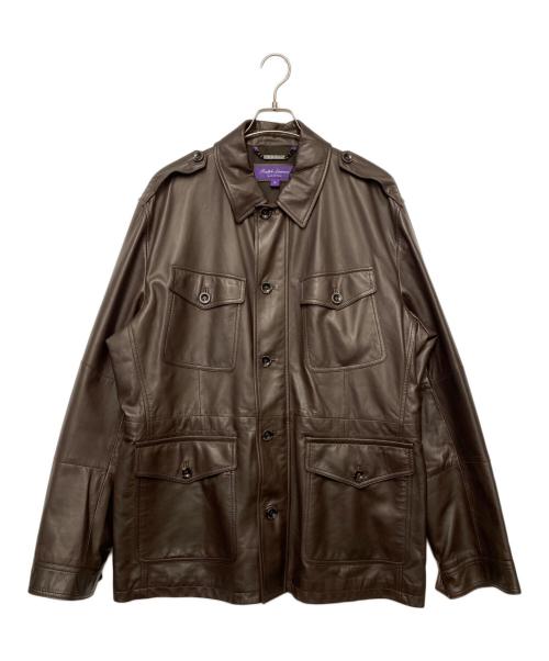 RALPH LAUREN Purple Label（ラルフ ローレン パープル レーベル）RALPH LAUREN Purple Label (ラルフ ローレン パープル レーベル) レザーコート ブラウン サイズ:XLの古着・服飾アイテム