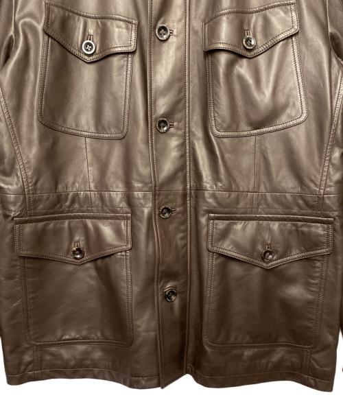 RALPH LAUREN Purple Label（ラルフ ローレン パープル レーベル）RALPH LAUREN Purple Label (ラルフ ローレン パープル レーベル) レザーコート ブラウン サイズ:XLの古着・服飾アイテム