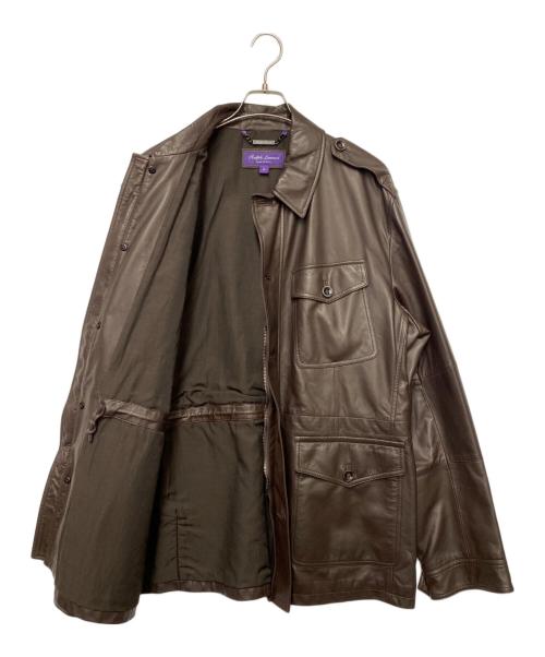 RALPH LAUREN Purple Label（ラルフ ローレン パープル レーベル）RALPH LAUREN Purple Label (ラルフ ローレン パープル レーベル) レザーコート ブラウン サイズ:XLの古着・服飾アイテム