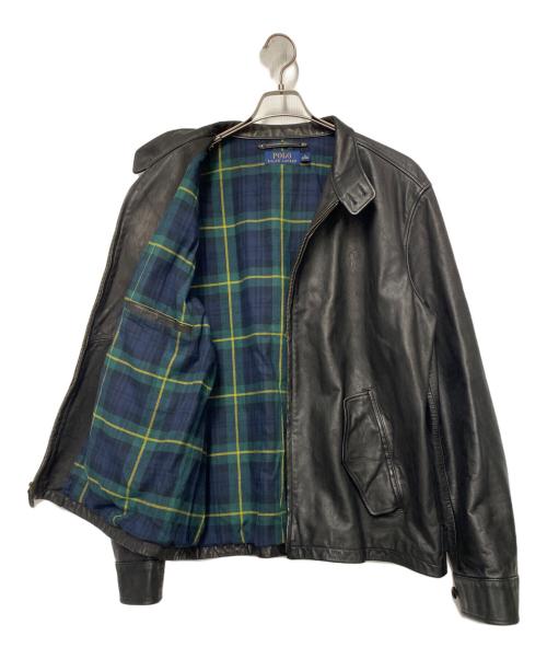 POLO RALPH LAUREN（ポロ・ラルフローレン）POLO RALPH LAUREN (ポロ・ラルフローレン) レザージャケット ブラック サイズ:XLの古着・服飾アイテム