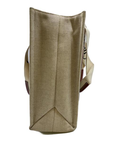 Chloe（クロエ）Chloe (クロエ) キャンバストートバッグ　ウッディ ミディアム ベージュ×ブラウンの古着・服飾アイテム