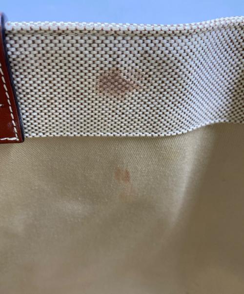 Chloe（クロエ）Chloe (クロエ) キャンバストートバッグ　ウッディ ミディアム ベージュ×ブラウンの古着・服飾アイテム